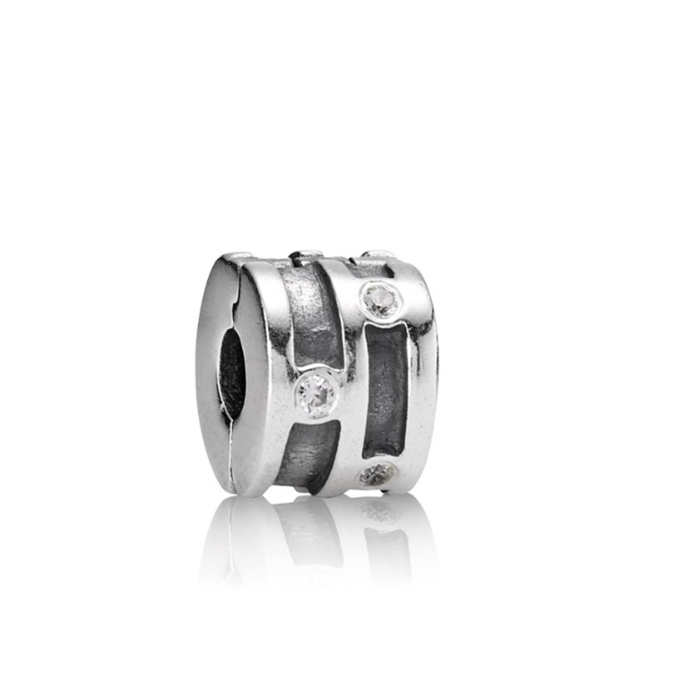 Authentic Pandora Abstract Sparkling Clip Retired
